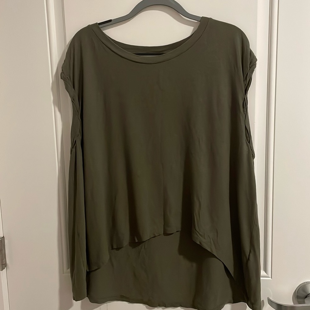 Allsaints Olive green sleeveless tee